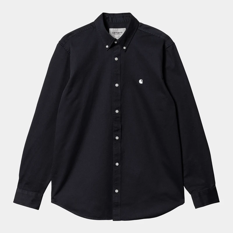 Carhartt WIP Madison långärmad skjorta för män - mörk marinblå