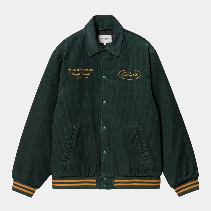 Carhartt WIP Herr Rugged Letterman Jacka - Discovery Green / Buckthorn