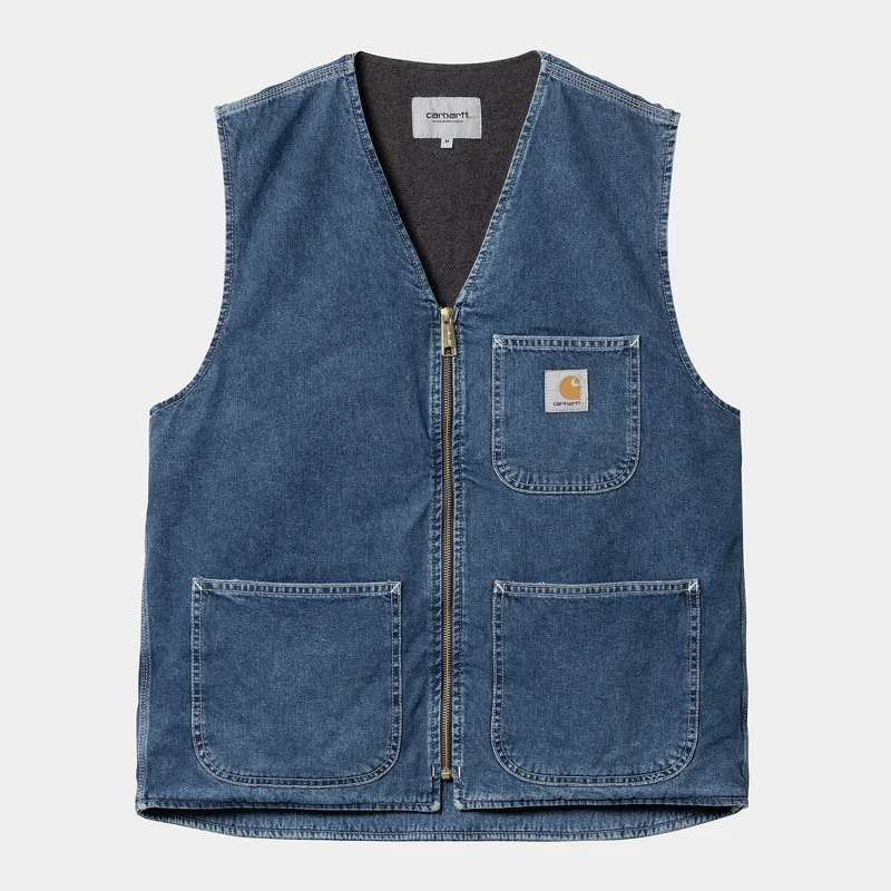 Carhartt WIP Herr Chore Stone Washed Väst - Blå