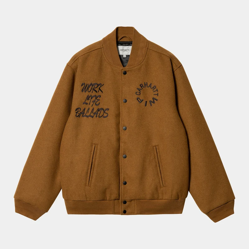 Carhartt WIP Herr Arbetsbomberjacka Varsity - Djup Hamiltonbrun
