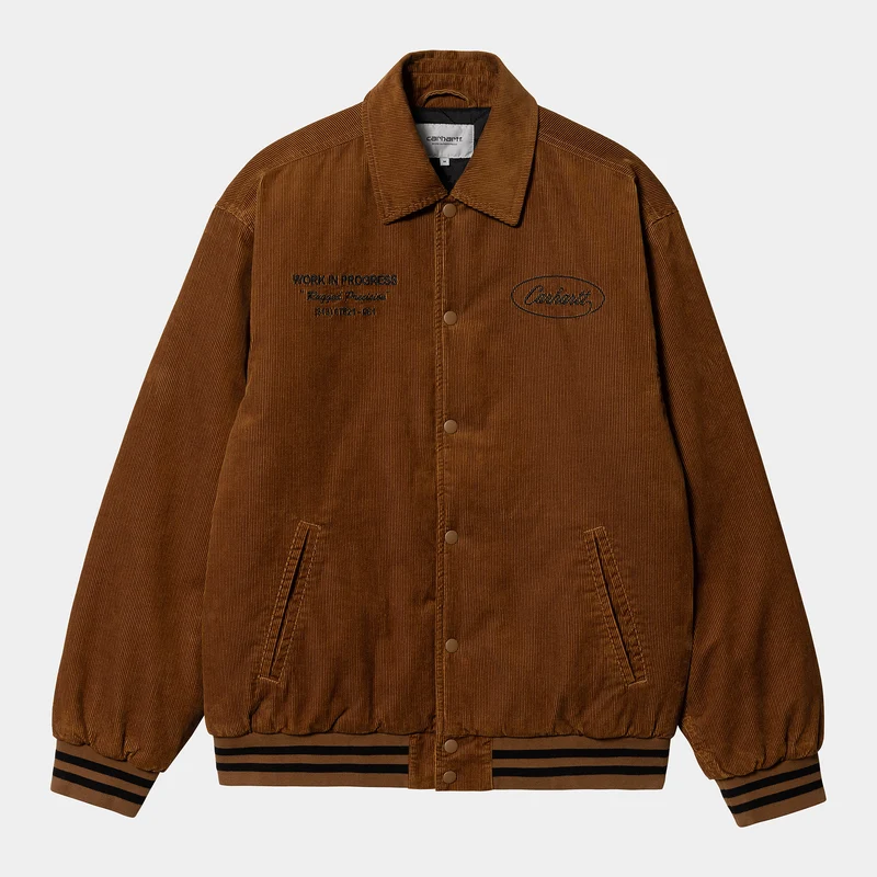 Carhartt WIP Herr Rugged Letterman Jacka - Djup Hamiltonbrun / Svart