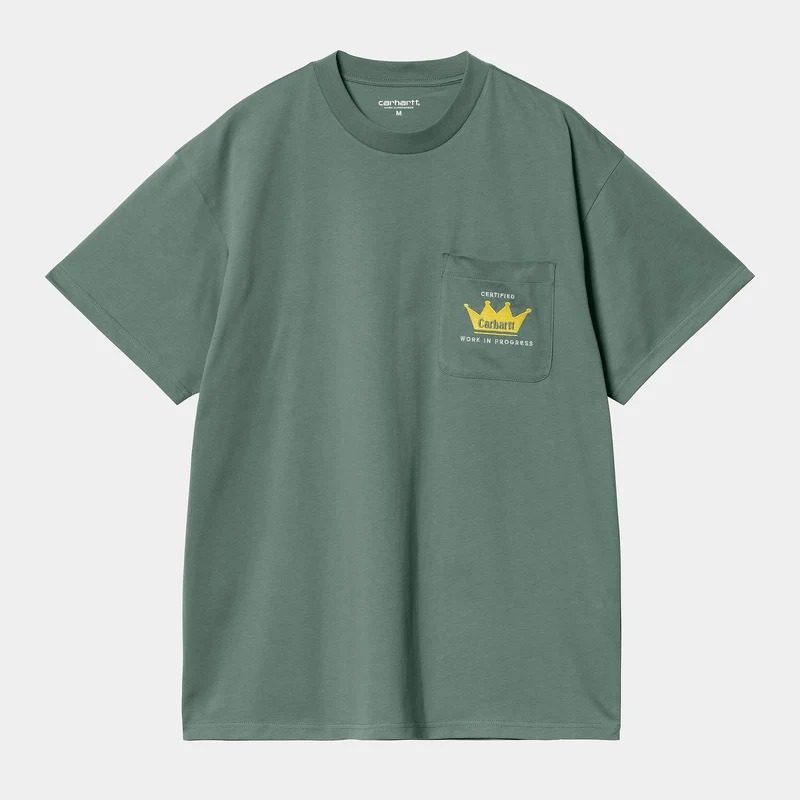 Carhartt WIP Herr T-shirt med kronficka | Silver Pine
