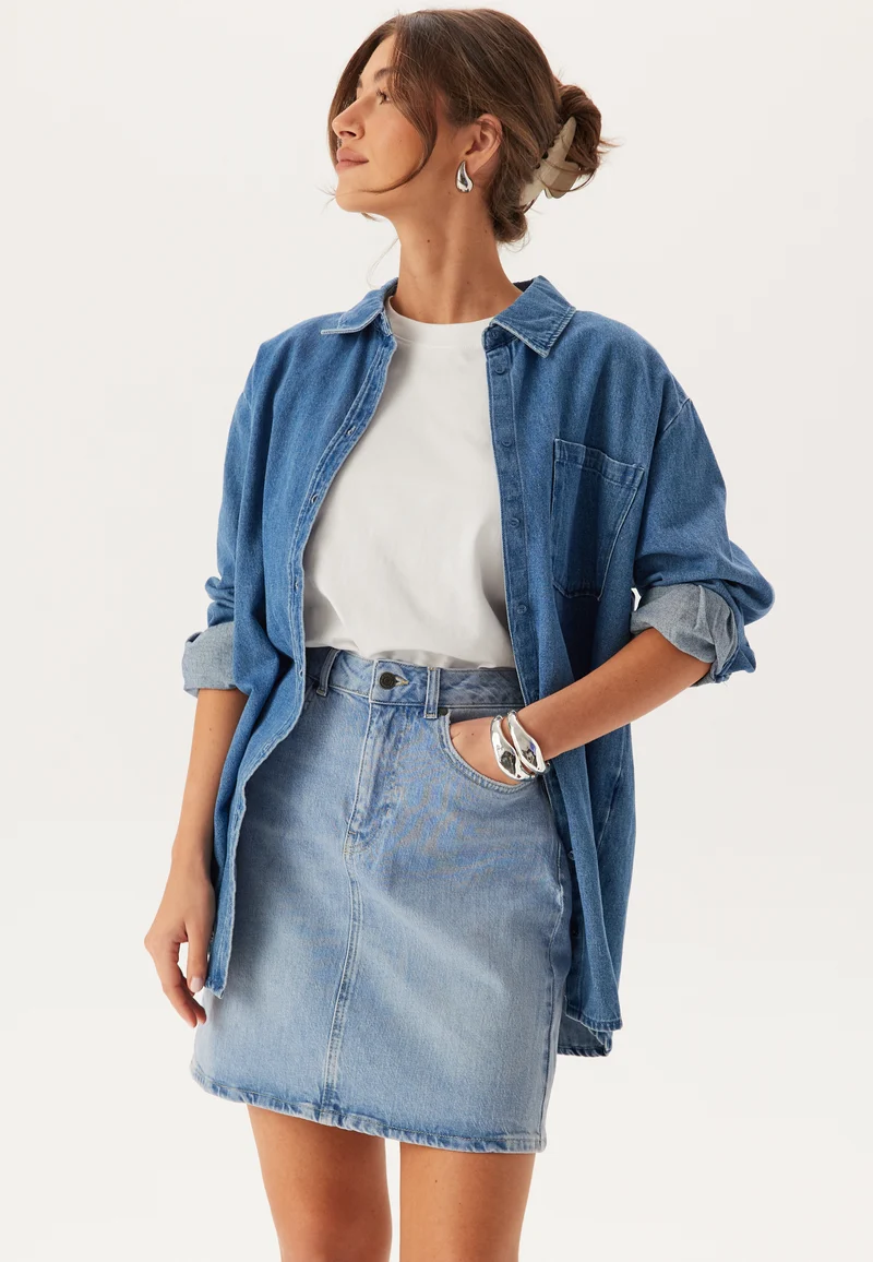 Objellen Hw Short Denim Skirt