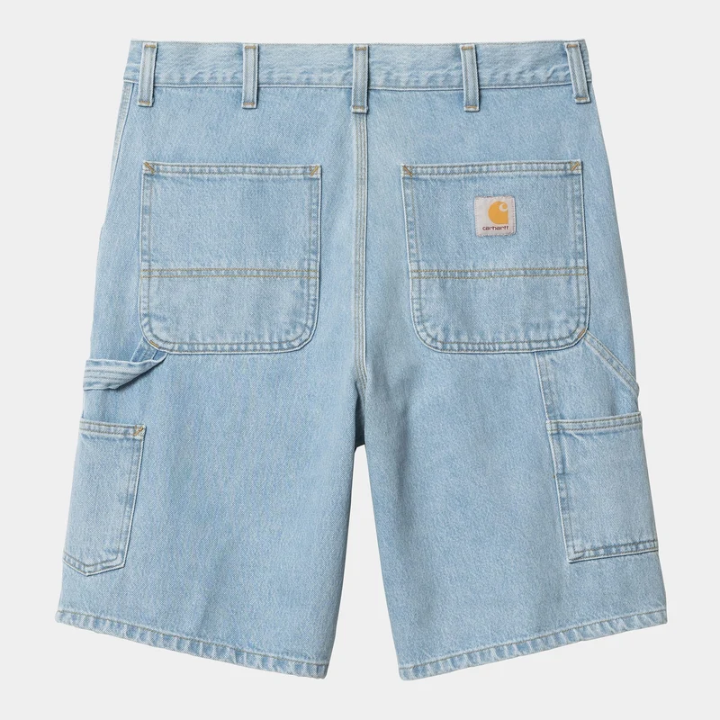 Carhartt WIP Herr Single Knee Smith Jeansshorts | Blå Heavy Stone Bleached