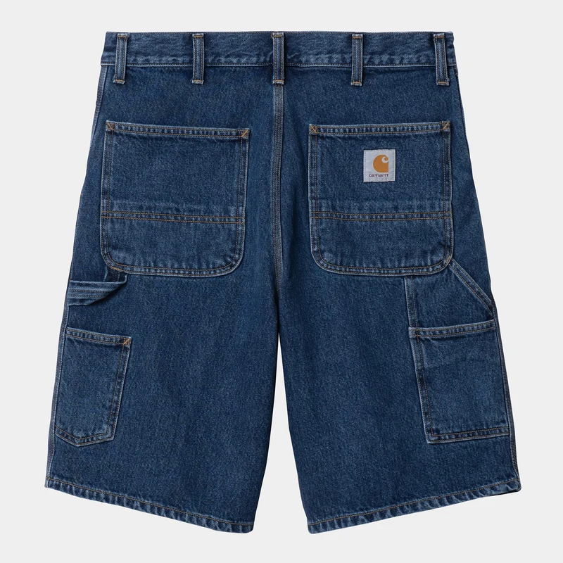 Carhartt WIP Herr Single Knee Smith Jeanshorts | Blå stentvättade