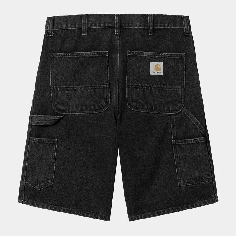 Carhartt WIP Herr Single Knee Smith Jeansshorts | Svarta, stentvättade