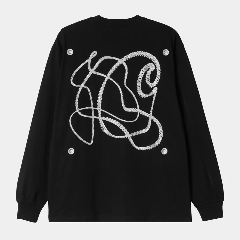 Carhartt WIP Herr T-shirt med långärmad kedjelänk | Svart