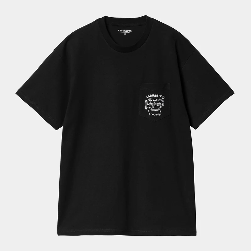 Carhartt WIP Herr T-shirt med Fragments-ficka | Svart