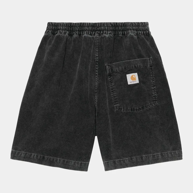 Carhartt WIP Reynold Forsyth manchestershorts för män | Svarta, mörktvättade