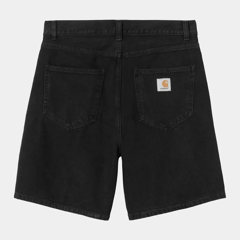 Carhartt WIP Herr Nolan Marshfield Denimshorts | Svarta, stentvättade