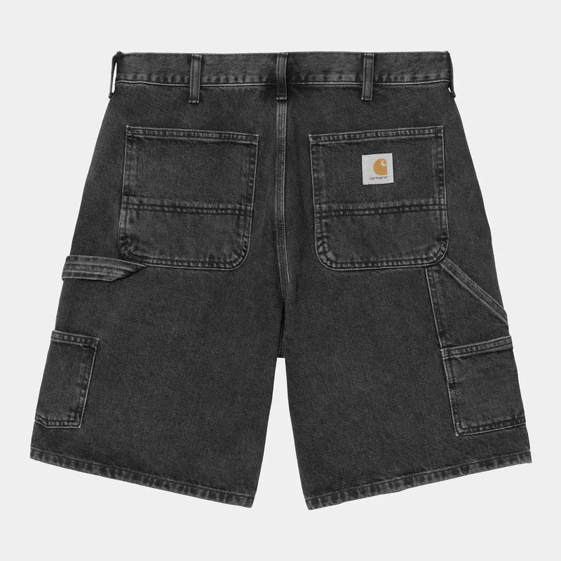 Carhartt WIP Herr Double Knee Smith Jeansshorts | Svarta, stentvättade