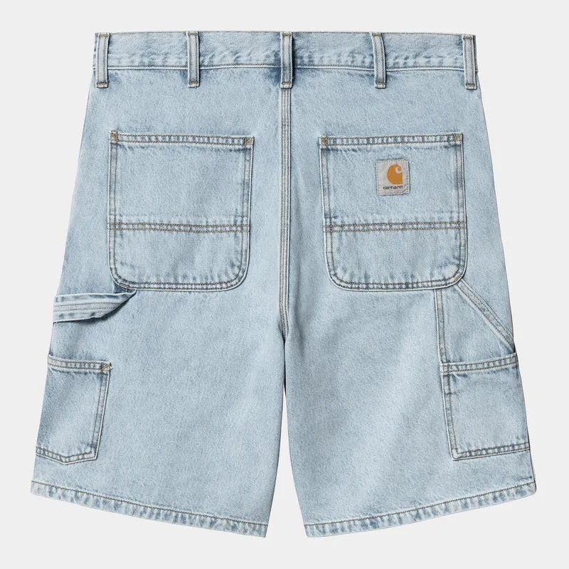Carhartt WIP Herr Double Knee Smith Jeansshorts | Blå Heavy Stone Bleached