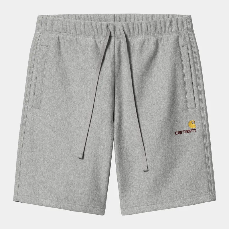 Carhartt WIP Herr American Script Mjukishorts - Grå Ljung