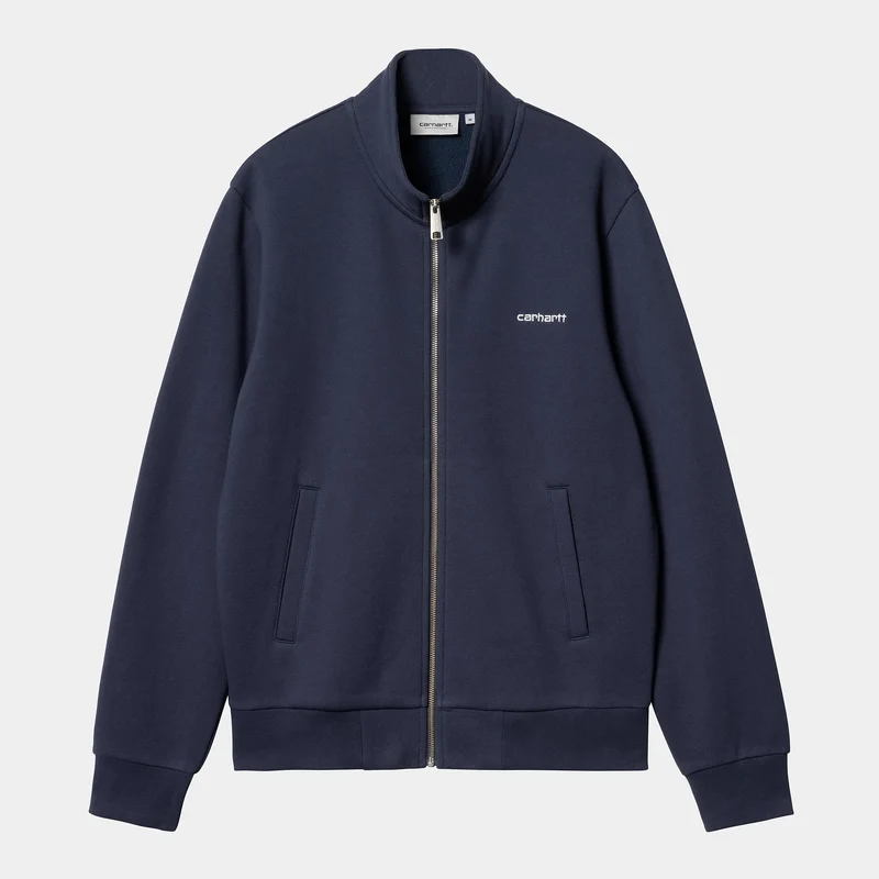 Carhartt WIP Man Script Broderi Zip Front Jacka - Air Force Blue