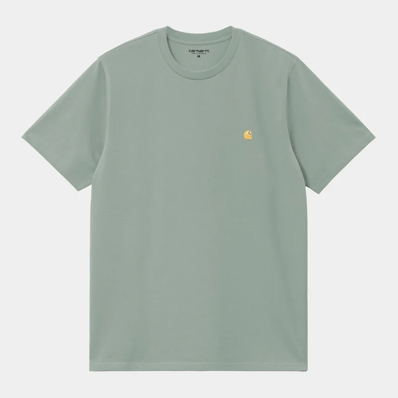 Carhartt WIP Chase kortärmad t-shirt för män - Frostad grön