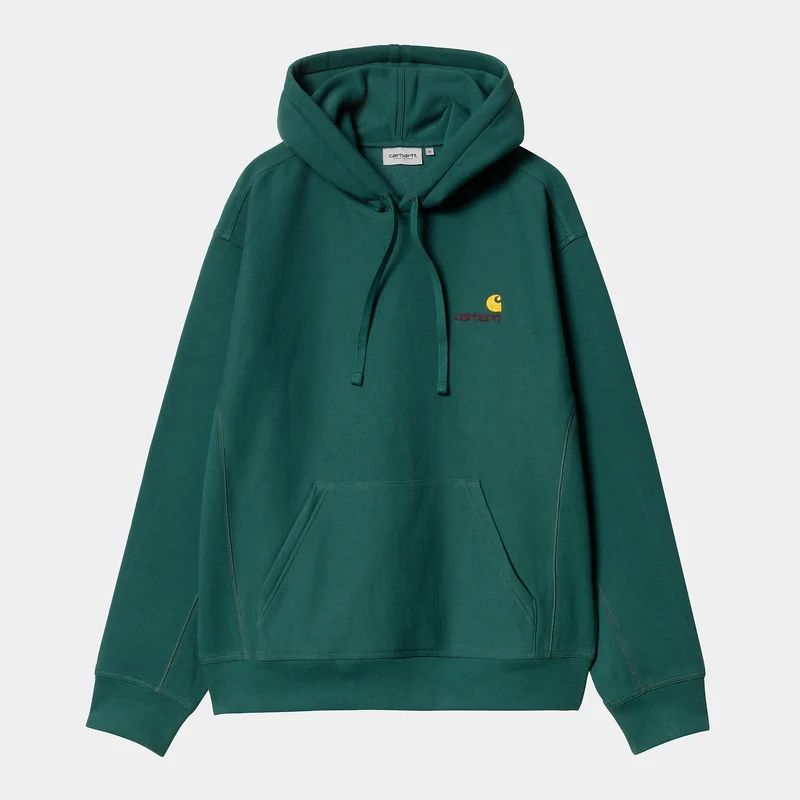Carhartt WIP Herr American Script Hoodie - Malakit