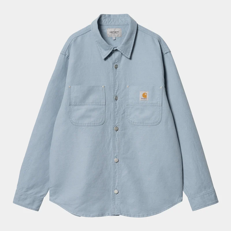 Carhartt WIP Herr Walter Skjortjacka - Misty Rinsed