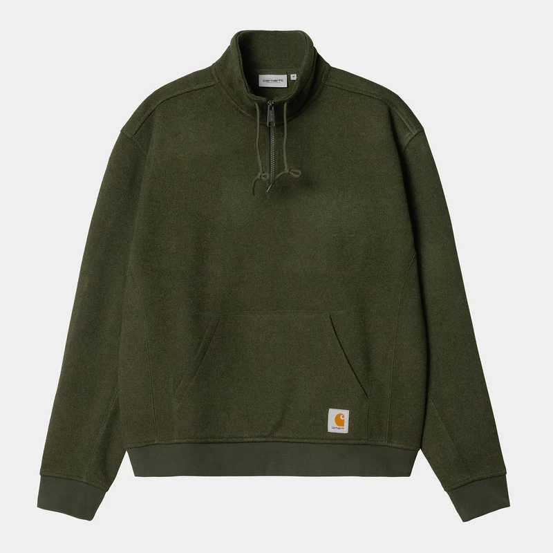 Carhartt WIP Herr Luther Half Zip Sweat Top - Dragon Heather