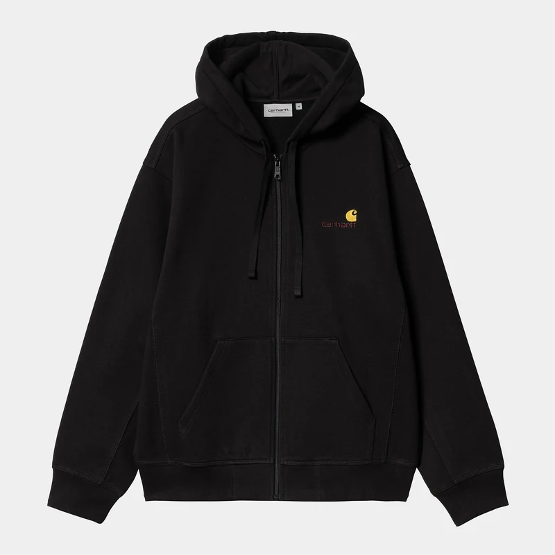 Carhartt WIP Herr American Script Jacka med huva och dragkedja framtill - Svart