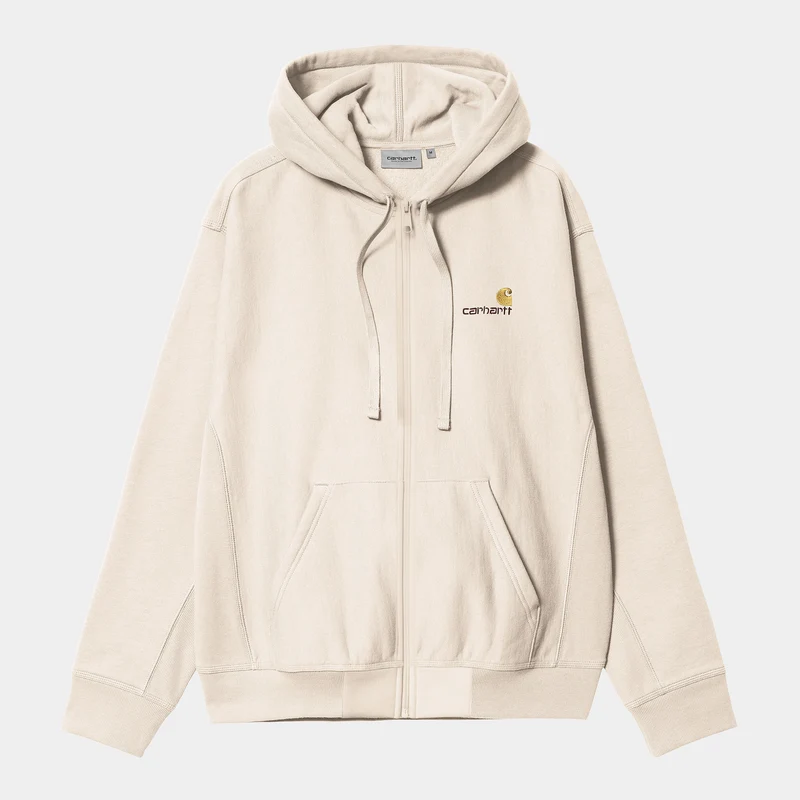 Carhartt WIP Herr American Script Jacka med huvtröja framtill - Moonbeam