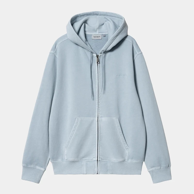 Carhartt WIP Herr Duster Script Zip Front Jacka Hoodie - Misty Sky