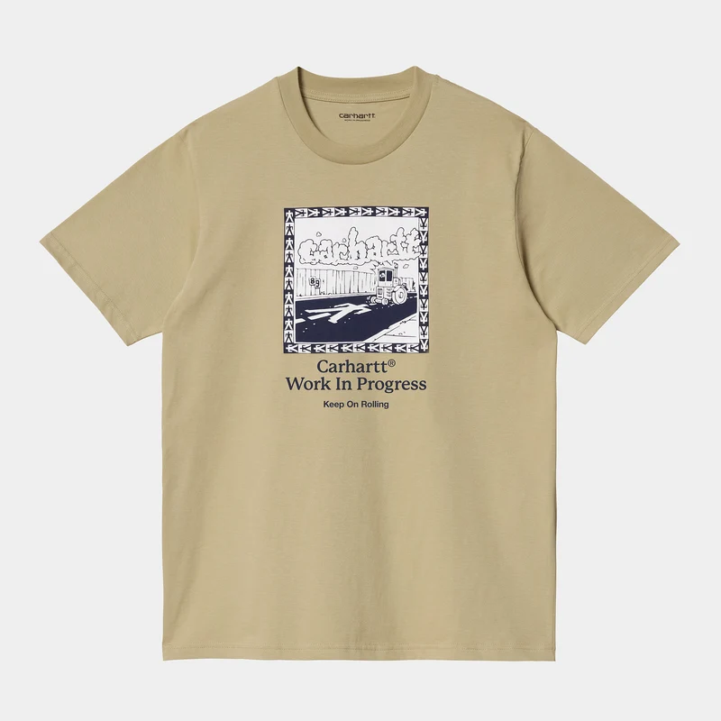Carhartt WIP Herr Steamroller Kortärmad T-shirt i ekologisk bomull - Ammonit