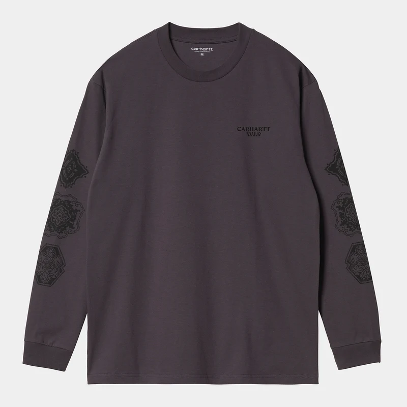 Carhartt WIP Långärmad T-shirt i ekologisk bomull för män - Kronärtskocka / Svart