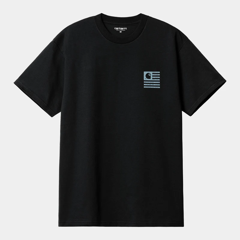Carhartt WIP Herr kortärmad etikett State Flag T-shirt - Svart