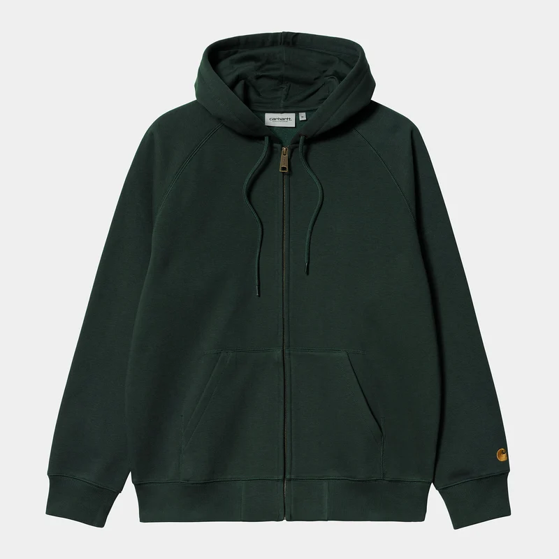 Carhartt WIP Chasejacka med huva för herr - Juniper / Guld
