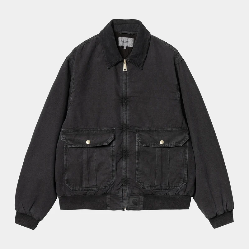 Carhartt WIP Stanton Stone Dyed Jacka för män - Svart