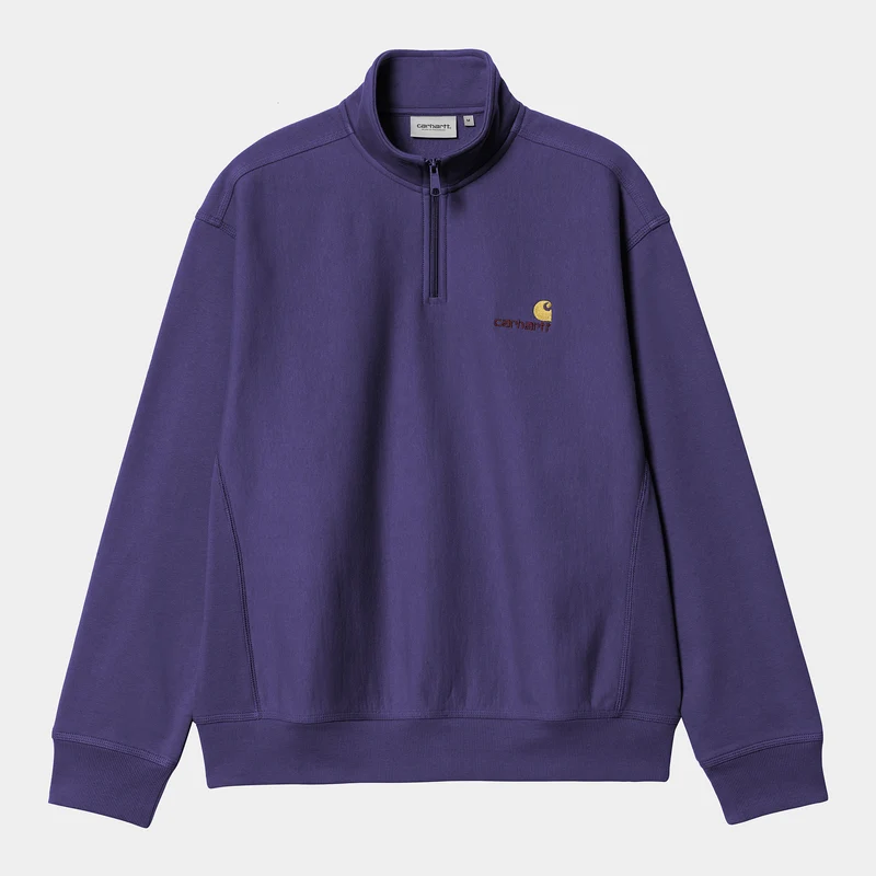 Carhartt WIP Herr Halv dragkedja American Script Träningstopp - Aura