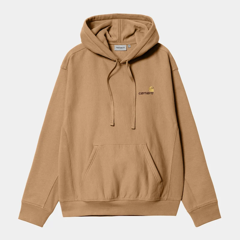 Carhartt WIP Herr American Script Hoodie - Jordnöt