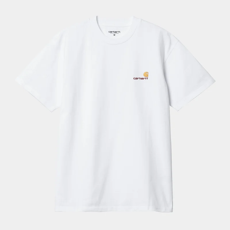Carhartt WIP Herr Kortärmad American Script T-shirt - Vit
