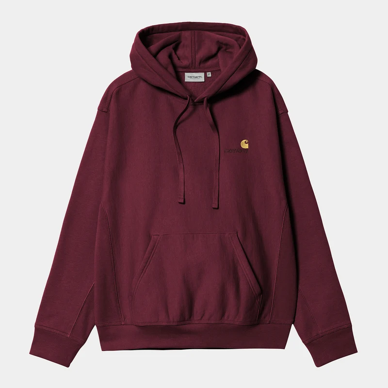 Carhartt WIP Herr American Script Hoodie - Malbec