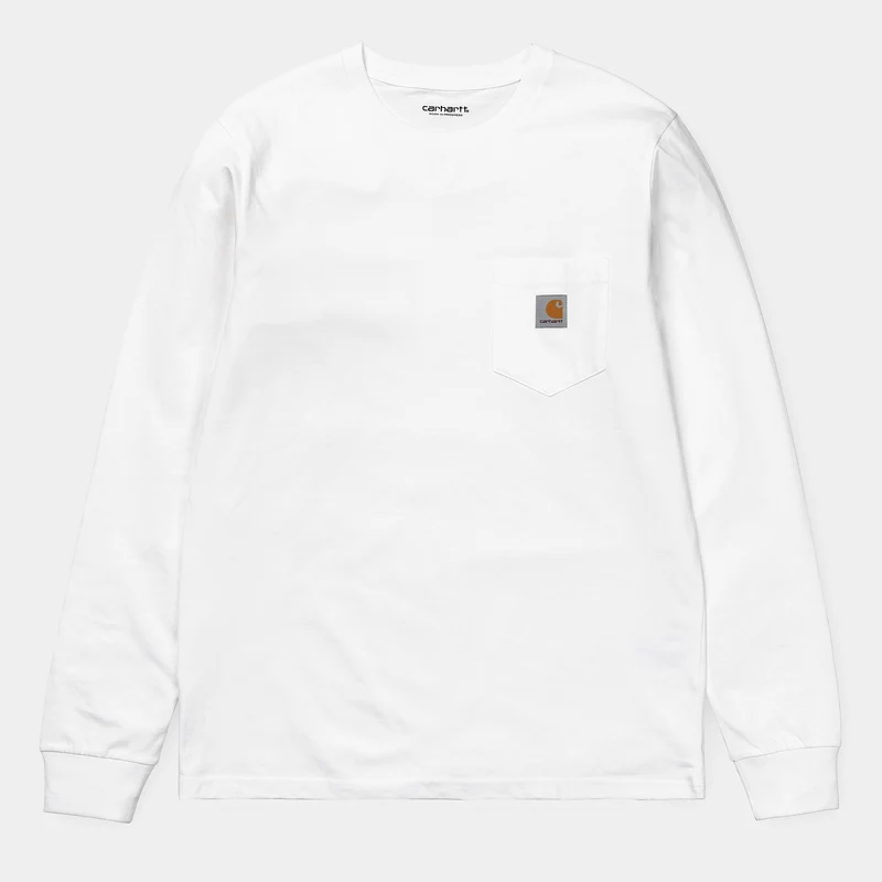 Carhartt WIP Långärmad fick-T-shirt för män - Vit