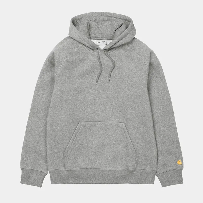 Carhartt WIP Chase hoodie för herr - Grå Ljung / Guld