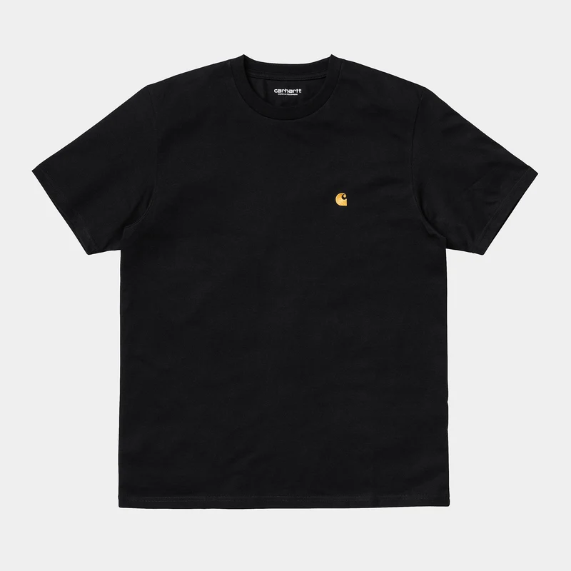 Carhartt WIP Chase kortärmad t-shirt för män - svart / guld