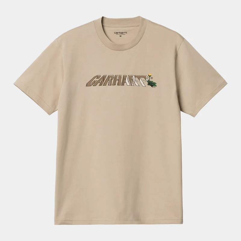 Carhartt WIP Herr Maskros Script Kortärmad Ekologisk T-shirt - Vägg