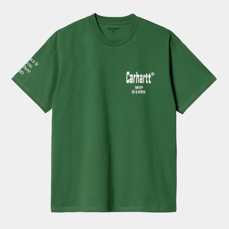 Carhartt WIP Kortärmad ekologisk T-shirt för män för hemmet - Aspen Green