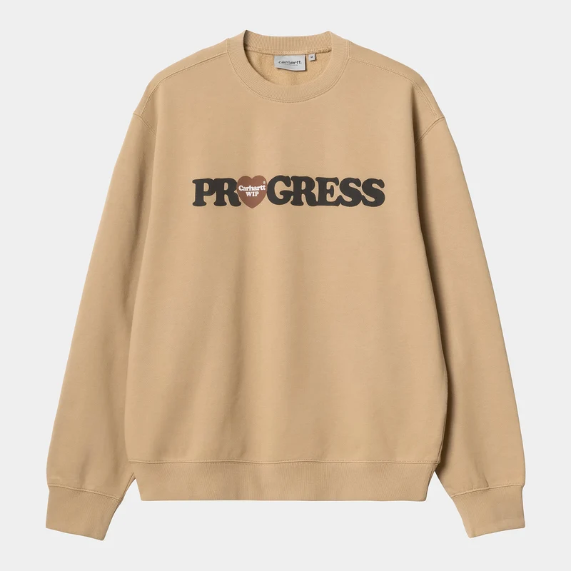 Carhartt WIP Herr I Heart Progress Sweat Top - Dusty Hamilton Brown