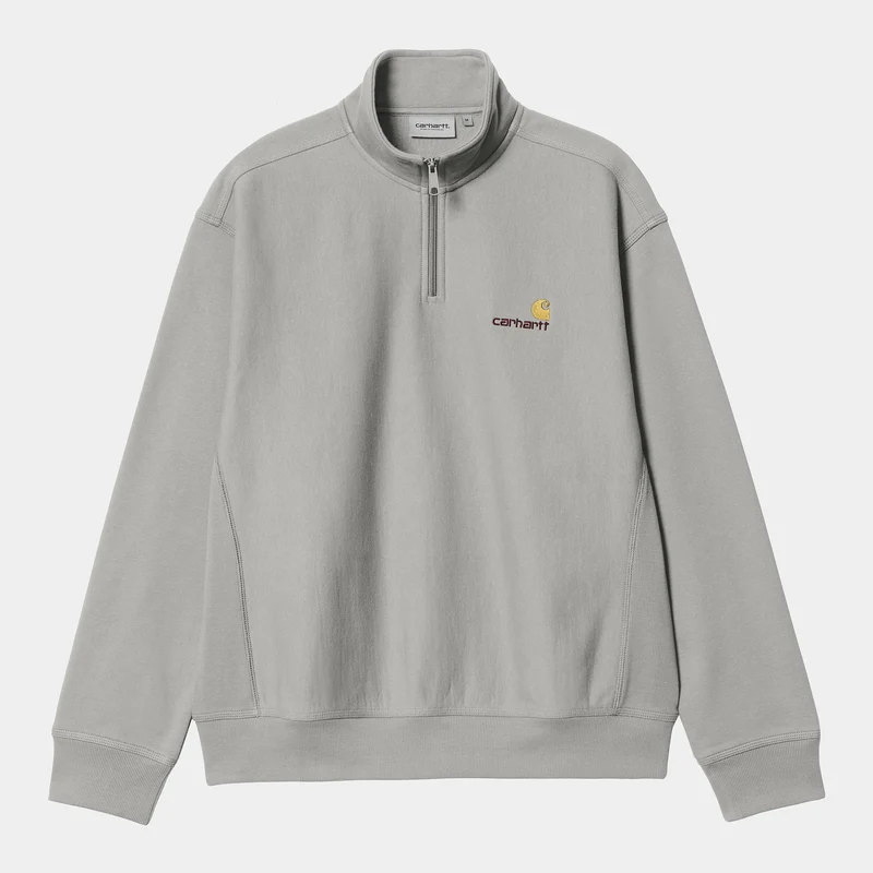 Carhartt WIP Herr Halv dragkedja American Script Träningströja - Marengo
