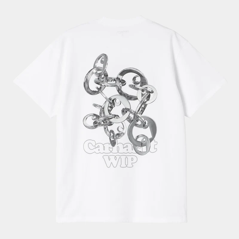 Carhartt WIP Herr T-shirt med länkade charms | Vit