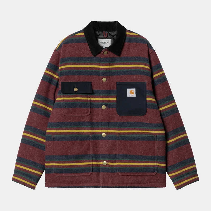 Carhartt WIP Oregonjacka för män - Bordeaux (Starco Stripe)
