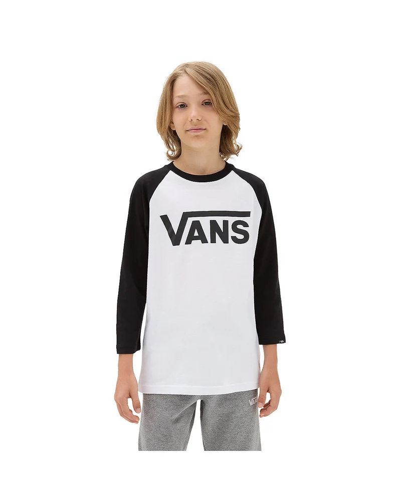 VANS Klassisk raglan T-shirt för barn - Vit / Svart