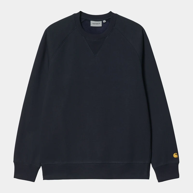 Carhartt WIP Chase Sweat Top för män - Mörk Marinblå / Guld