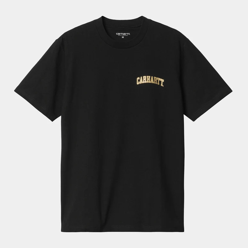 Carhartt WIP Ekologisk T-shirt från University Script för män - Svart / Guld
