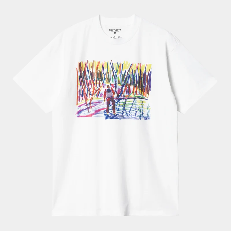 Carhartt WIP Mens Ollie Mac Icy Lake Kortärmad Ekologisk T-shirt - Vit