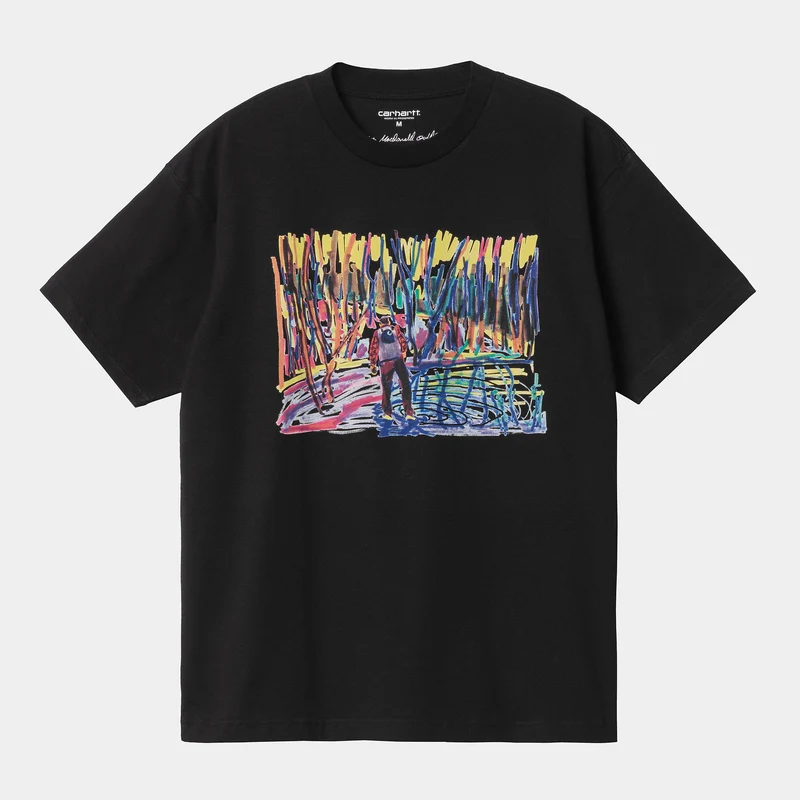 Carhartt WIP Ollie Mac Icy Lake kortärmad ekologisk T-shirt för män - Svart