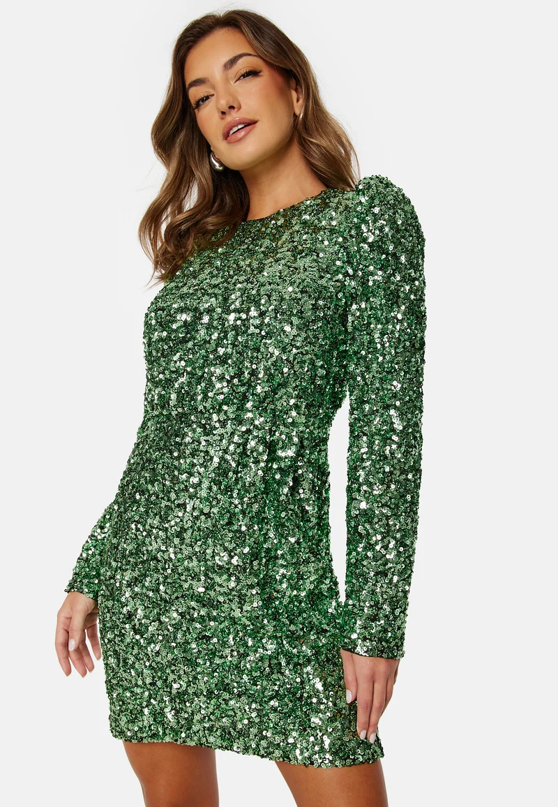 Colyn LS Short Sequins Dress