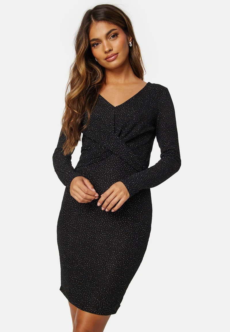 Queen V-Neck Glitter Dress